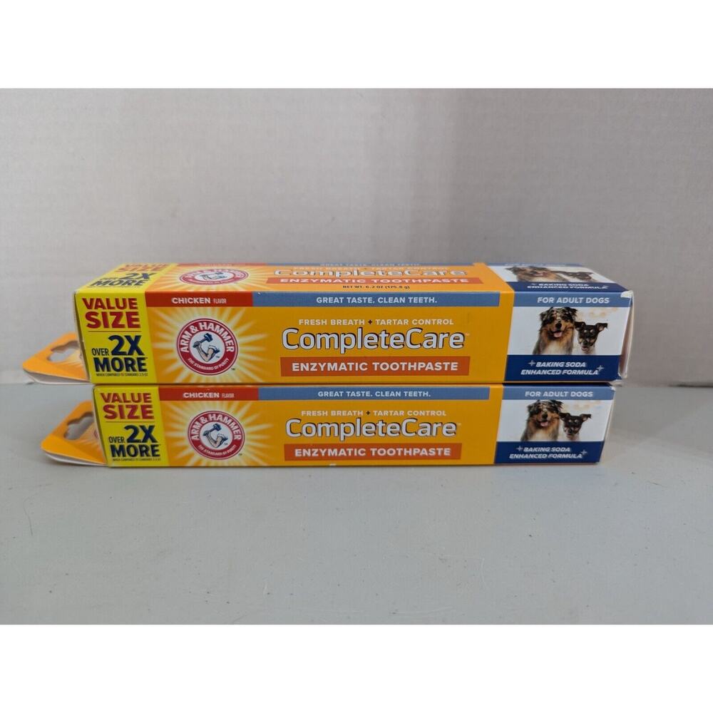 2 Arm & Hammer Complete Care Enzymatic Dog Toothpaste 6.2 oz Exp 9/27 -0125T19